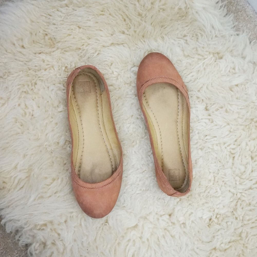 Frye tan leather ballet carson flats